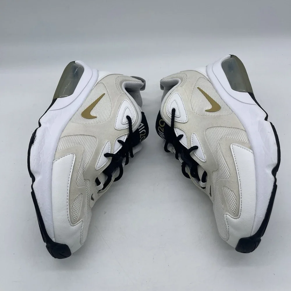 Nike Air Max 200 AT6175-102 Women's Size 10 Running Shoes 'White Metallic Gold'